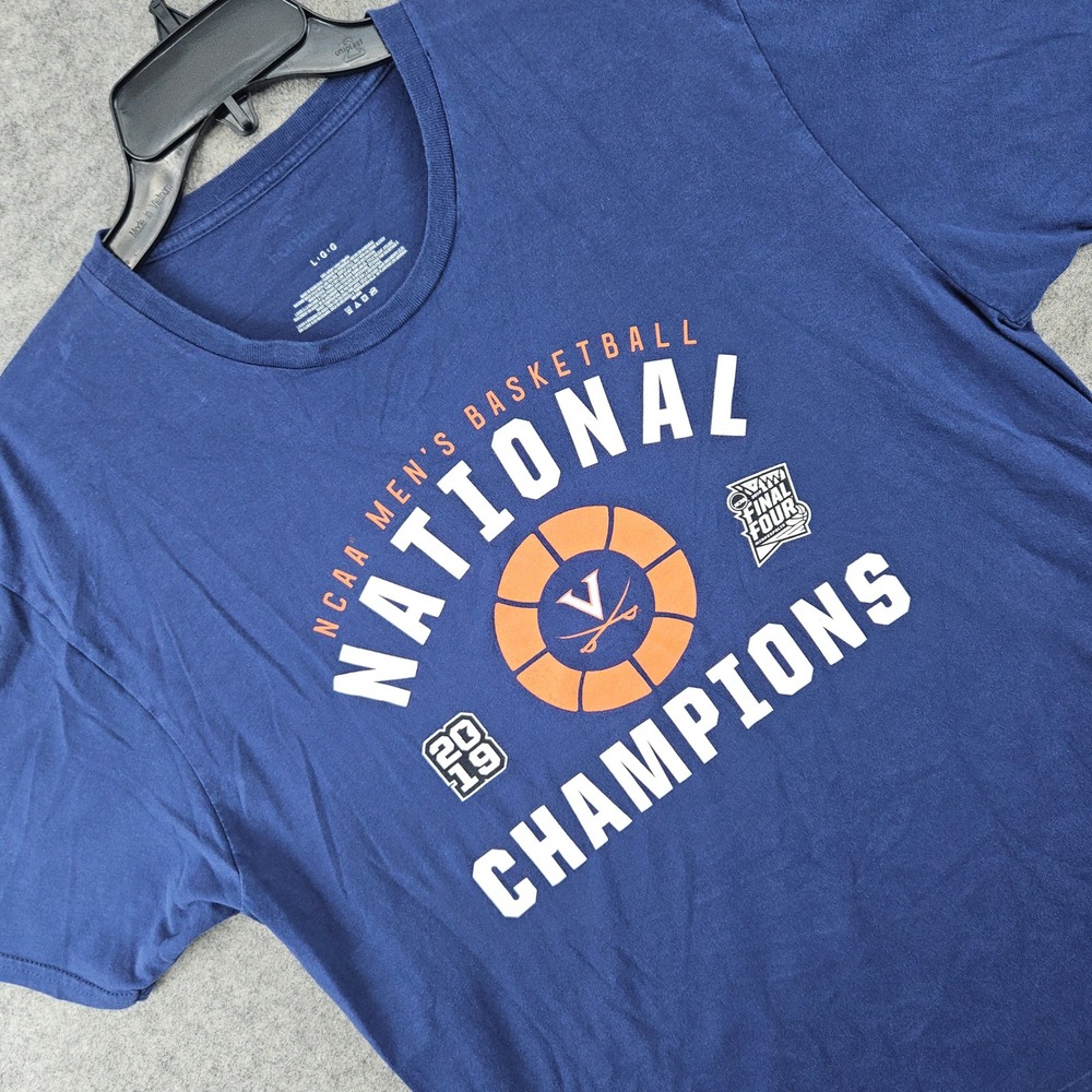 Fanatics NCAA Virginia Cavaliers National Champions 2019 T-Shirt Mens Blue L Tee